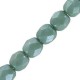 Czech Fire polished faceted glass beads 4mm Chalk white teal luster